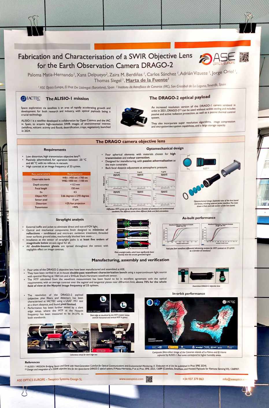  Presentación de un póster en la Conferencia Internacional sobre Óptica Espacial